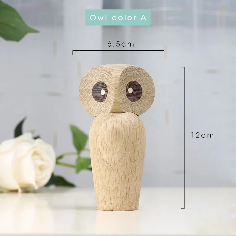 Owl Nature Скандинавские деревянные статуи животных Совы, украшения птицы/утки/гуся, модные украшения для дома и гостиной, деревянные фигурки, подарки, Большая распродажа - Цвет: Owl Nature