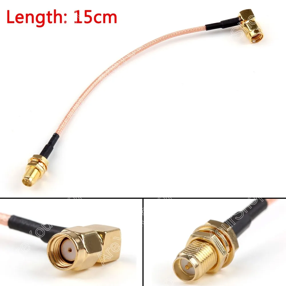 

Areyourshop Sale 15cm RG316 Cable RP.SMA Male Jack Right Angle To Female Plug Pigtail 6in FPV Mini