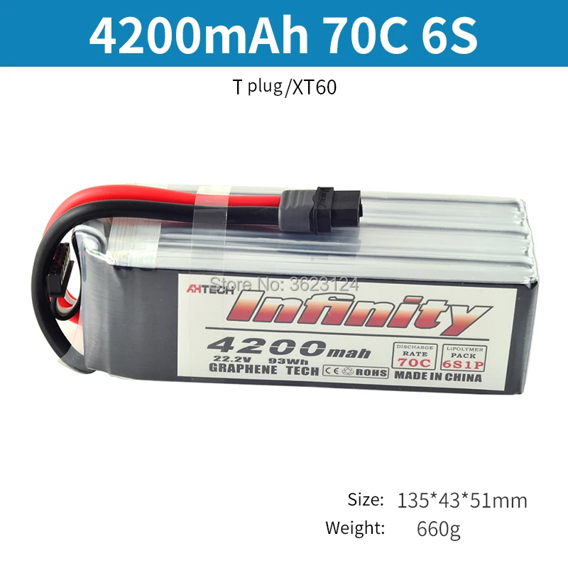 

Infinity 4200mah 70C 6S Graphene Technology lipo battery With SY60 XT60 Plug for RC FPV Racing Drones
