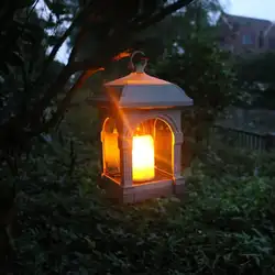 Hobbylan Открытый Солнечный водонепроницаемый имитирующий Свинг свеча свет ночная лампа украшение садовое освещение