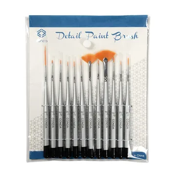

CONDA 12pcs Fine Detail Paint Brush Set Miniature Brushes for Detailing&Artist Painting Acrylic Watercolor Models Airplane kits