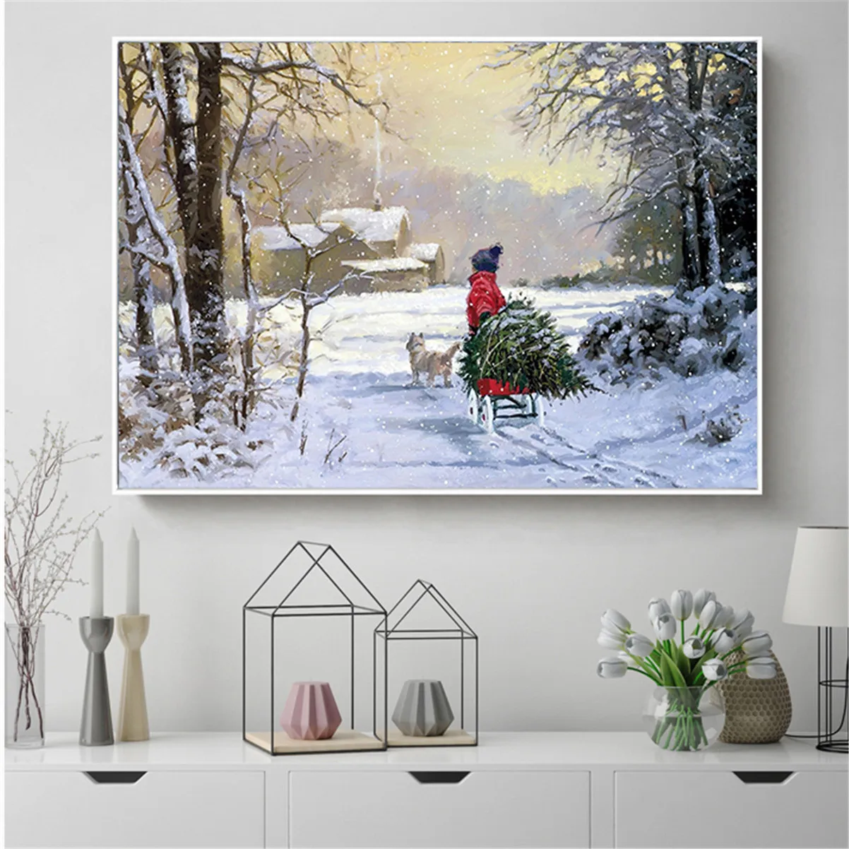 Buy Abstract painting Winter Snow Landscape Wall