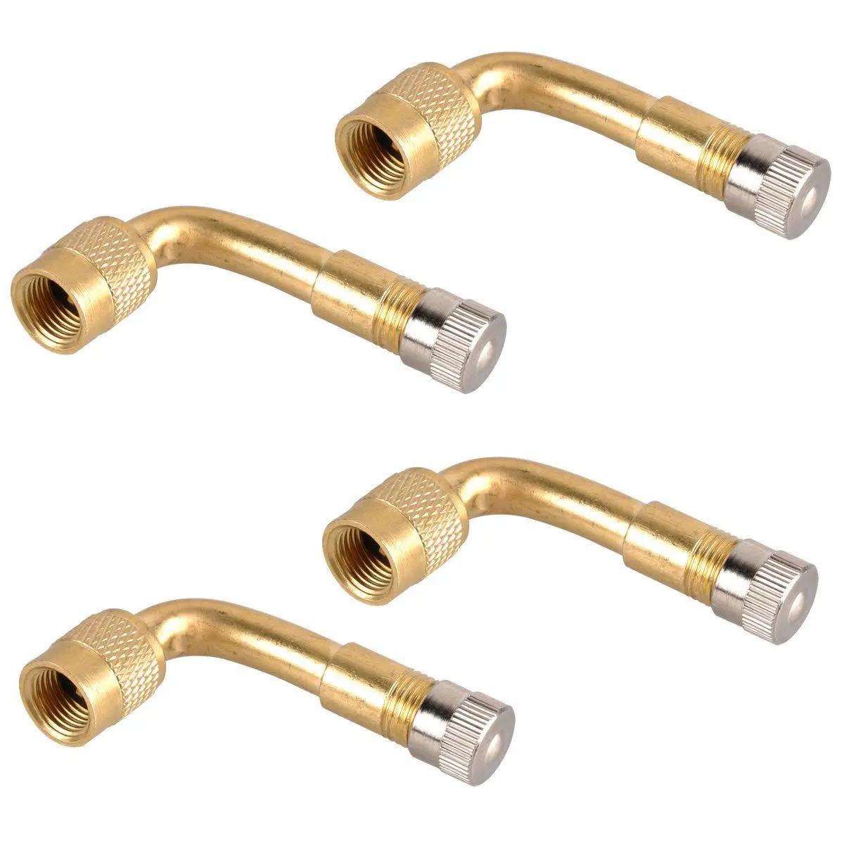 90 Degree Bend Tire Valve Extension Adapter, Brass Air Tyre Extension
