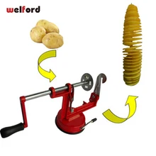 Руководство Картофеля Twister Картофеля Нержавеющая сталь Торнадо срез резак спиральные чипсы Кухня аксессуары