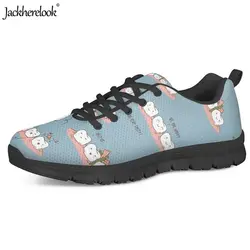 Jackhereook зубы узор дышащие спортивные кроссовки для женщин леди девушки походная обувь уличная сетка на шнуровке подростковая обувь