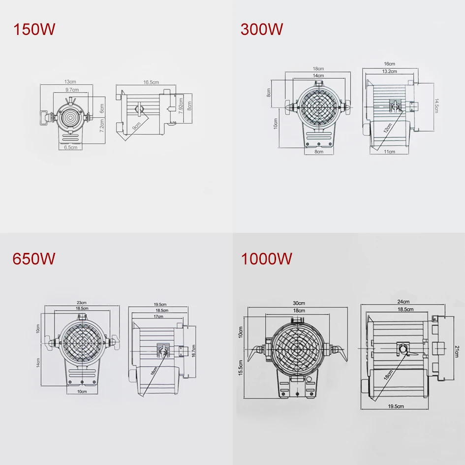 ALUMOTECH как Arri Френеля Вольфрам прожектора освещения 150 Вт + 300 Вт + Диммер * 2 студии видеокамера