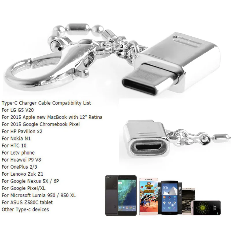 Metal USB C 3 1 Type C Male to Micro USB 2 0 Female Converter Connector 2