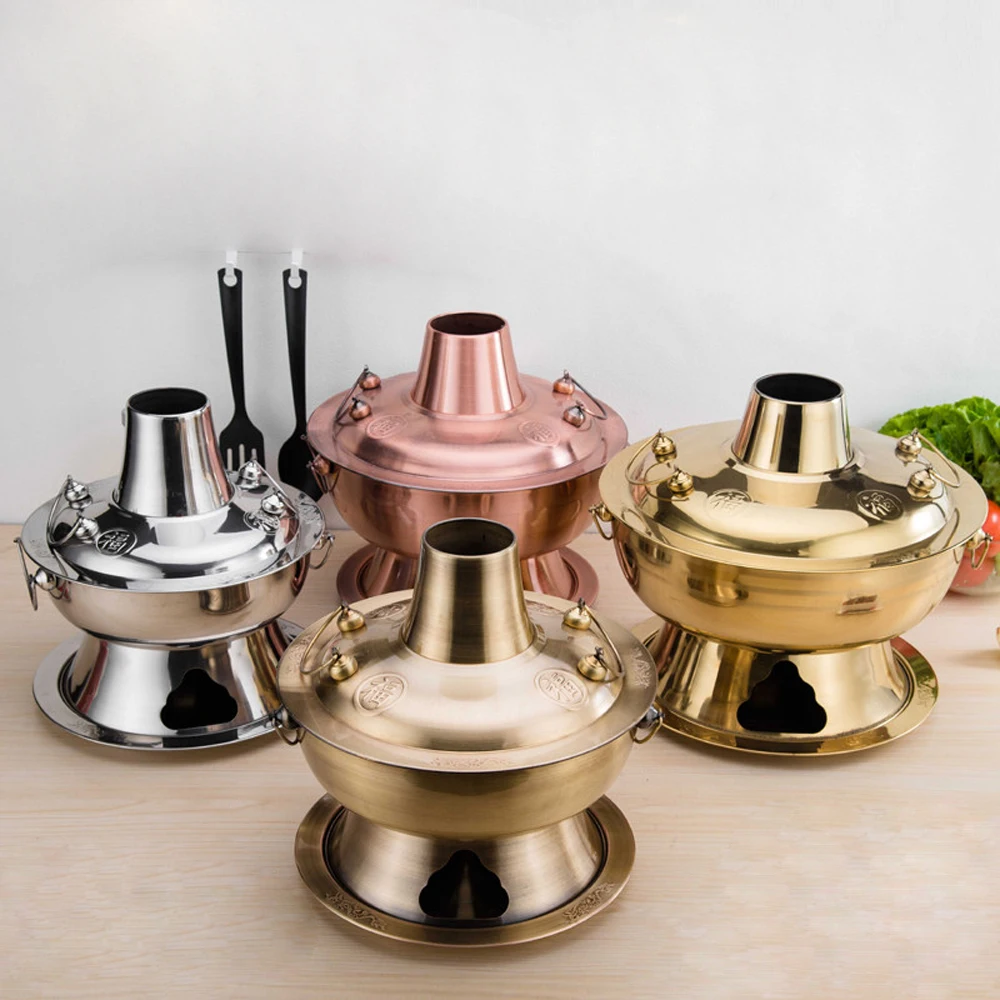 Кастрюля Hotpot китайская кастрюля для огня большая медная из нержавеющей стали