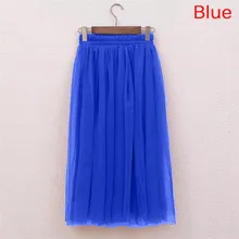 Тюлевая юбка женская летняя повседневная длинная юбка с высокой талией эластичная талия солнце пушистая юбка-пачка Jupe Femme