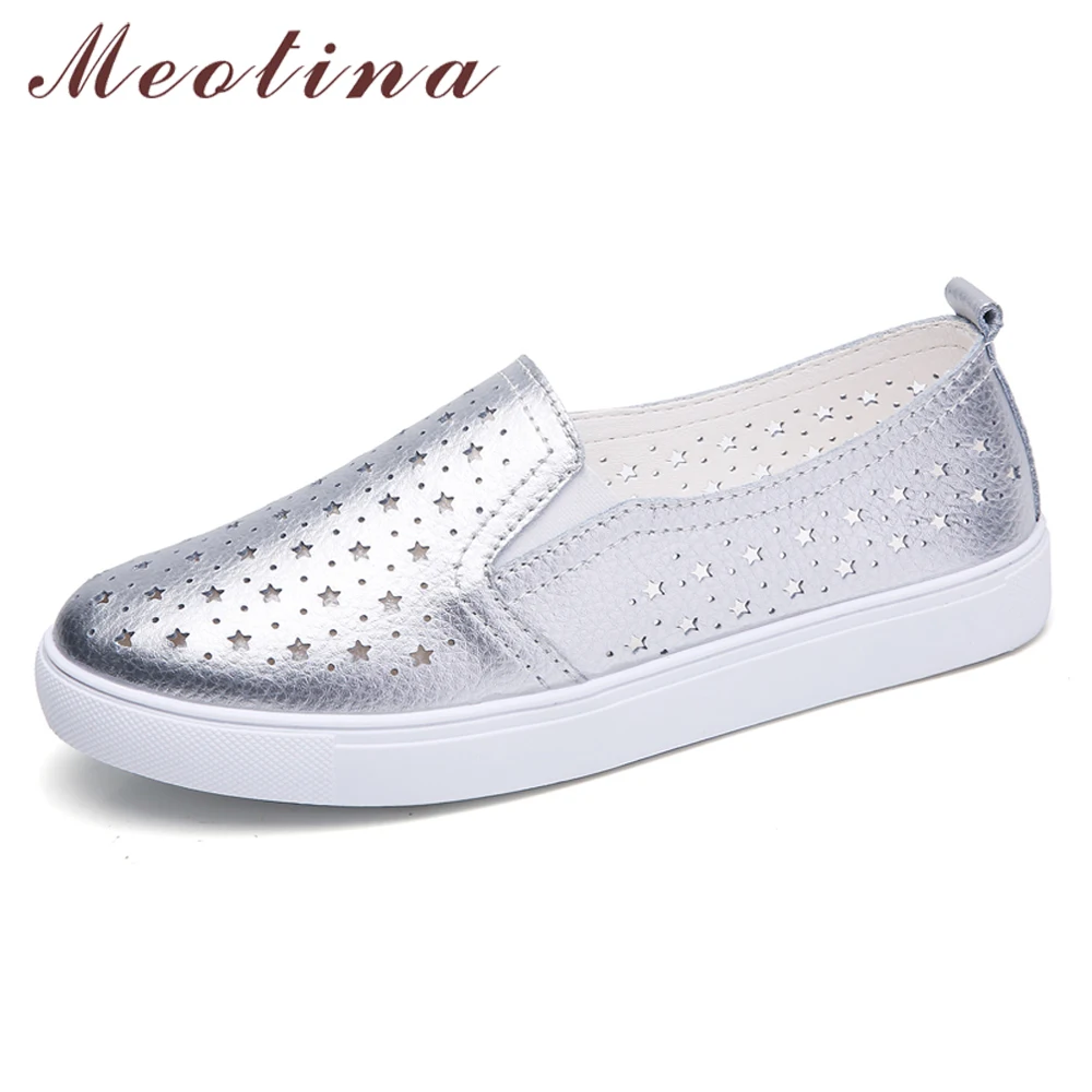 

Meotina Women Loafers Shoes Flats Spring Cutout Flat Platform Shoes Elastic band Round Toe Lady Shoes Casual Sneakers Size 35-40