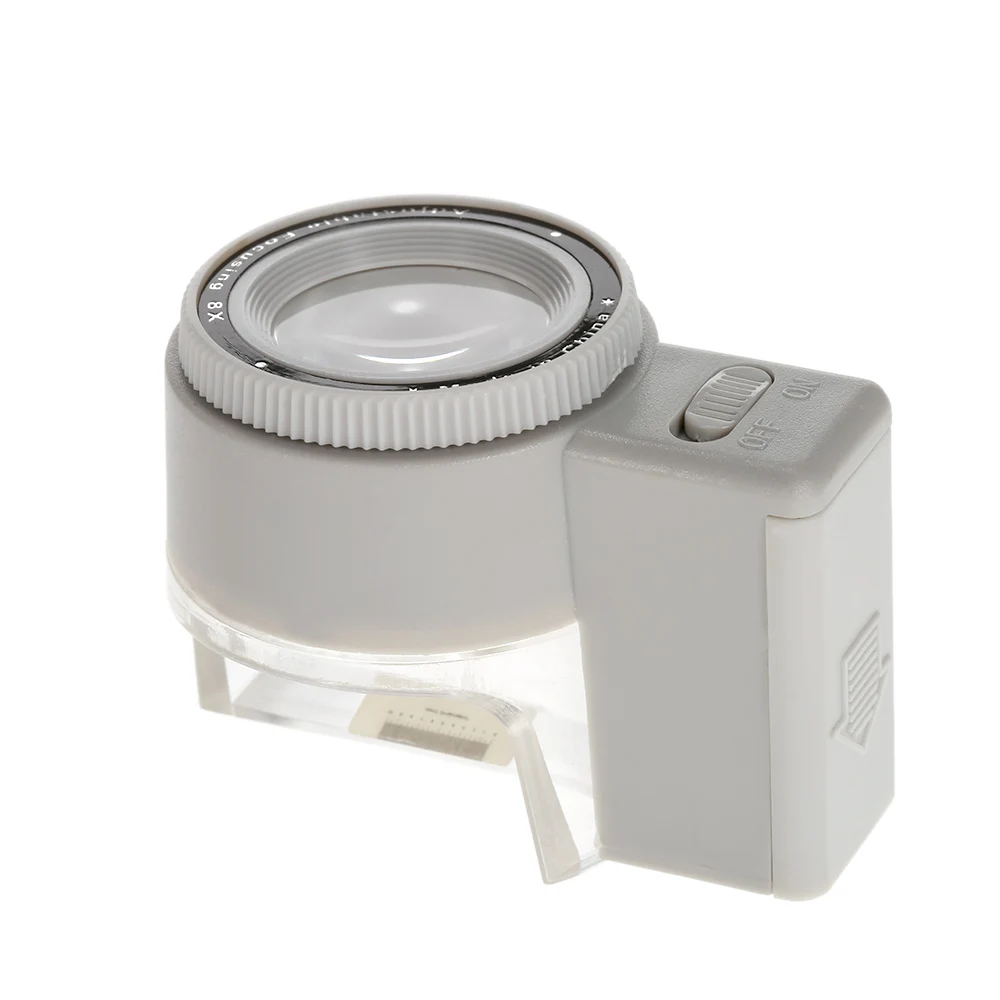 8X Регулируемая световая стойка с лупой Лупа Объектив увеличительное стекло с светодиодный световой шкалой Лупа микроскоп