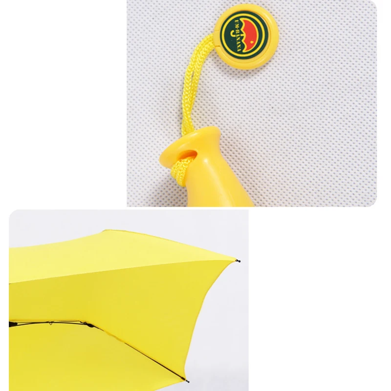 Cute Children Banana Umbrella Pongee Fashion Small Windproof Waterproof Women Men Umbrellas Sunny Rainy Travel Pocket Parasol