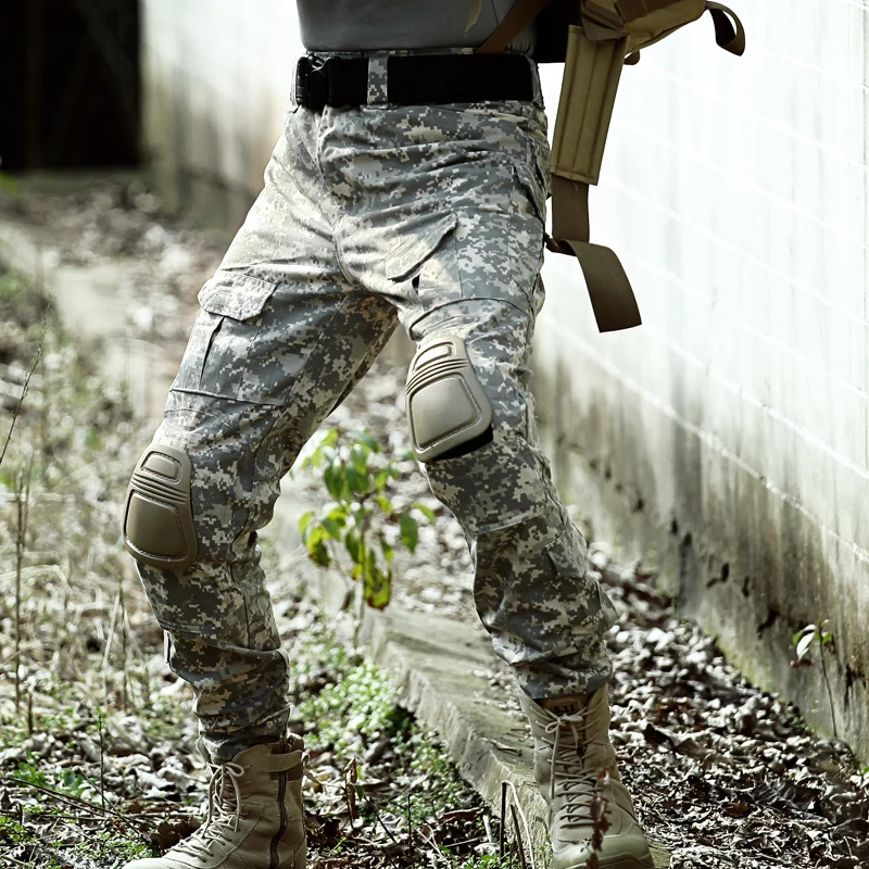 Camouflage Tactical Pants Military Cargo Pants Knee Pad Field Work Combat Men US Army Pantalon Hunt Ploce Airsoft Trousers white cargo pants