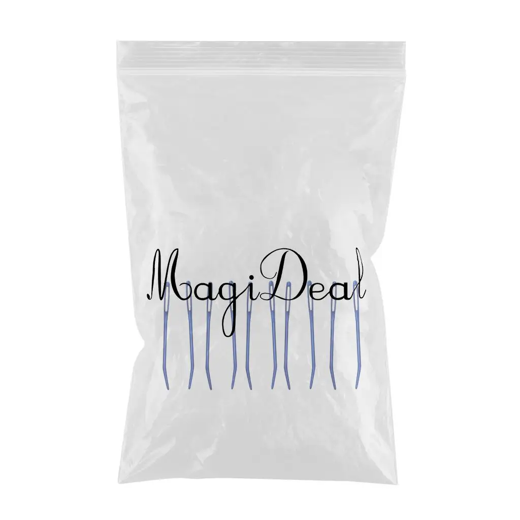 10 Pieces Aluminium Large-eye Bent Tip Tapestry Darning Needles Knitting Craft Tapestry Bent Needles Great For Crafts