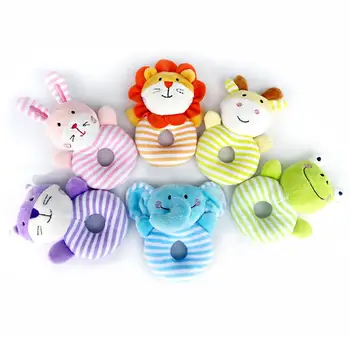 

New Cute Soft Infant Rattle Sound Hand Grip Shake Bell Stuffed Animal Baby Toy Gift