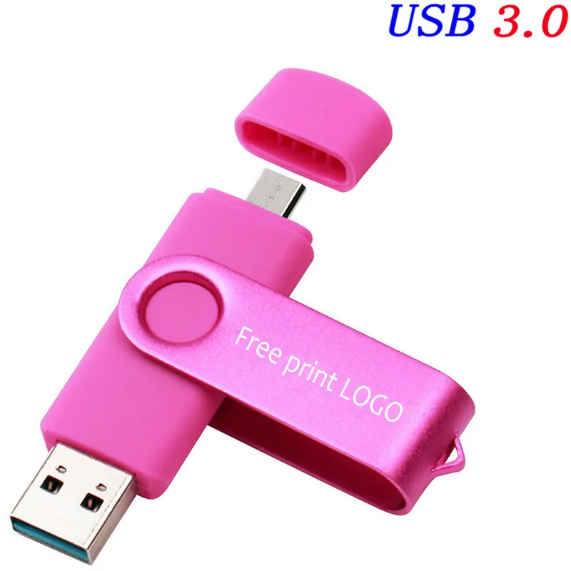 JASTER(более 5 шт. бесплатный логотип) USB 3,0 OTG Usb флеш-накопитель 4 ГБ 8 ГБ 16 ГБ 32 ГБ 64 ГБ флеш-накопитель для Android Mobile Micro - Цвет: Pink