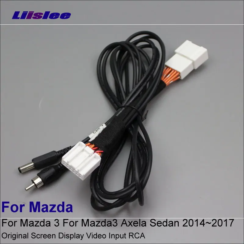 12 Pins RCA Adapter Connector Wire Cable For Mazda 3 Mazda3 Axela Sedan 2014~2017 Rear View Camera Original Video Input