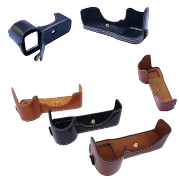 

PU Leather Camera Case Half Bag Cover Battery Open For Sony ILCE-9 A9 bottom-open