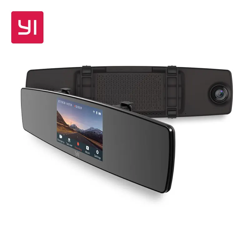 YI Mirror Dash Cam Dual Dashboard font b Camera b font Recorder Touch Screen Front Rear