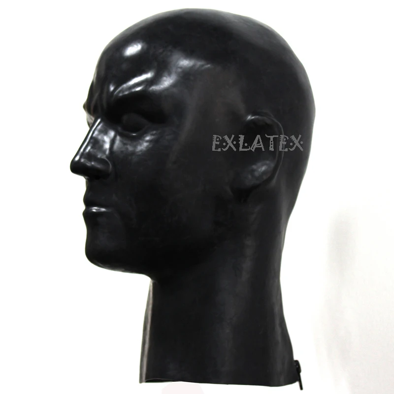 Latex Hood Sex Dolls male deadpool mask bondage hood latex dog mask-black (5)