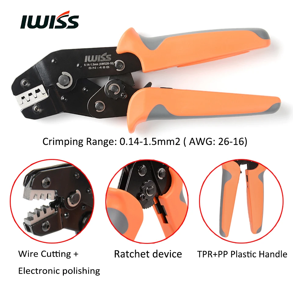 IWISS Hand Crimping Tools SN-28B/SN-48B/SN-01BM/SN-2549/SN-02C/SN-11011 Ratchet Crimping Pliers For Crimp Dupont Terminals - Image 2