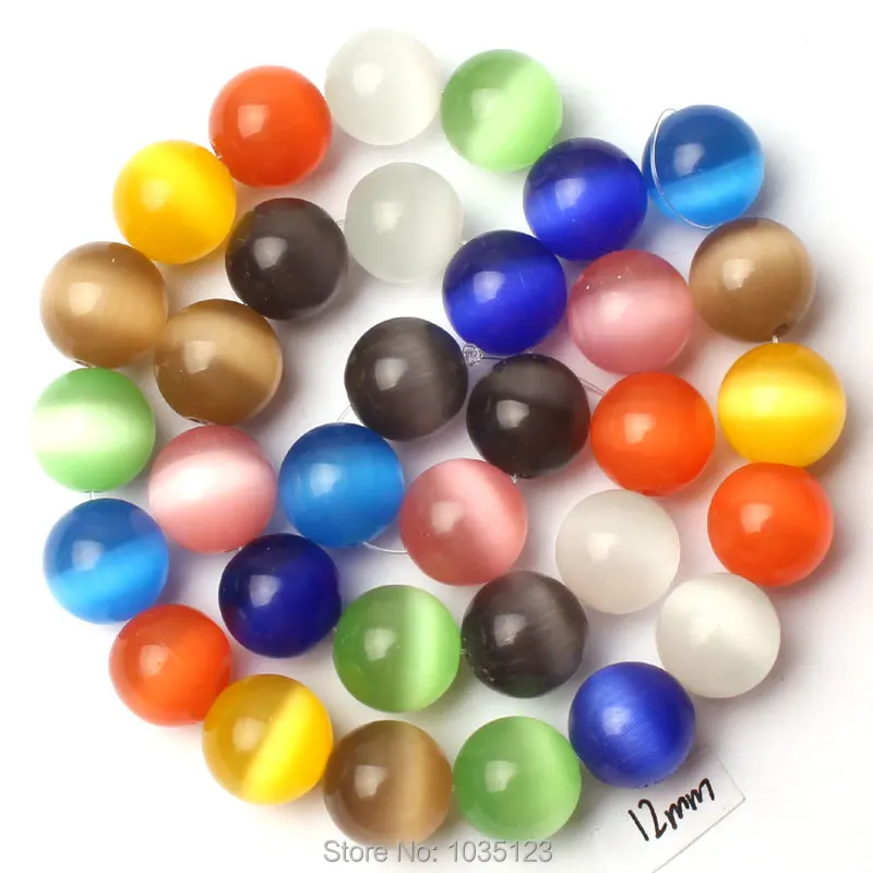 

Free Shipping AAA 12mm Mixed Color Cat Eye Stone Round Shape Gem Loose Beads Strand 15" DIY Creative Jewellery Making w2702