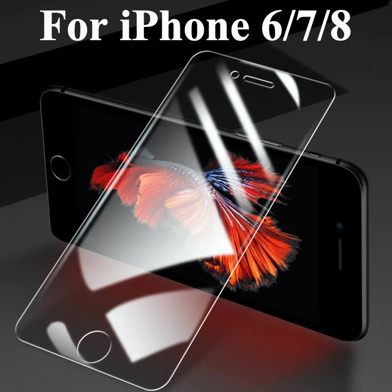 

For iphone 8 7 6 glass screen protector protective tempering glasses on for iphone 6 with iPone aphone ifone safety film glas 9h