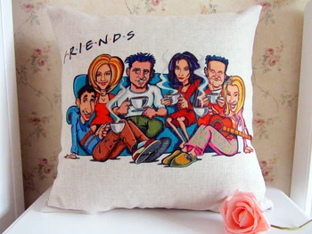 

New Zippered Pillow Cushion 17x17 Inch For Friends Cartoon Central Perk Coffee Time