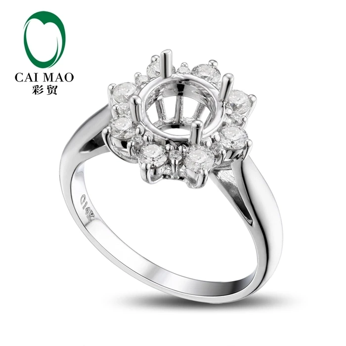 Круглое Кольцо CaiMao полуустановленное кольцо с бриллиантом 0 59 карат 14 к