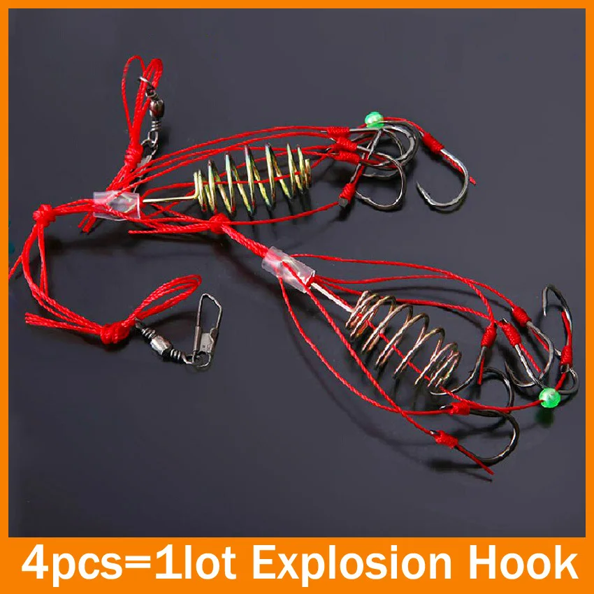 

Hot Sale!!! 4PCS High quality Capture off ability fishing hook explosion hook fishing lure tackle box