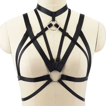 

Sexy Suspender Punk Body Wedding Leather Bondage Bra Cage Harness Sexy Pastel Goth Crop Top Harajuku Bridal Garter Belt Lingerie
