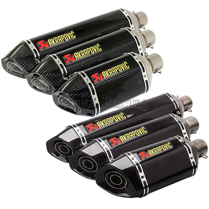 

inlet 51mm Universal Motorcycle Akrapovic Exhaust pipe Motorbike Exhaust Muffler Real Carbon Fiber Pipe Tail Tube with DB killer