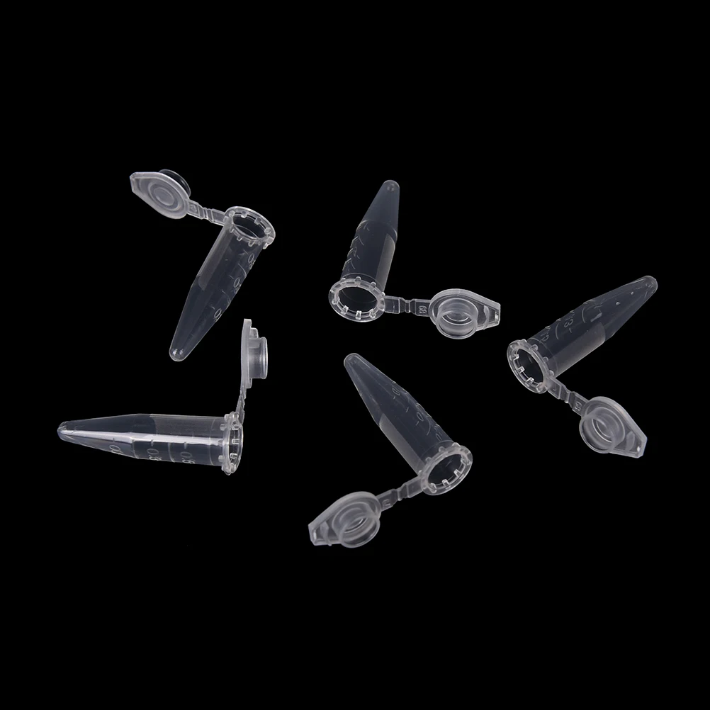50 шт 0,5 мл одноразовые прозрачные пластиковые центрифужные трубки с крышкой лабораторные принадлежности