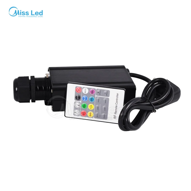 Free shipping RGB 16W LED Fiber Optic Engine Driver with 20key RF