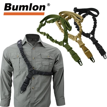 

Single Point Sling Rifle Gun Adjustable Webbing Double Bungee One Point Rifle Sling RL30-0001