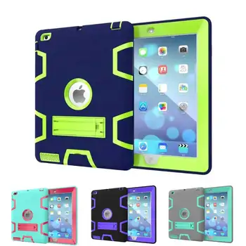 

Soft Silicon PVC Patchwork Kids Safe Back Case Cover for Apple iPad 2 3 4 Children Robot Stand Back Case for iPad4 iPad3 iPad2