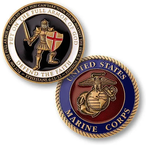 U.S. Marine Corps  Armor of God - USMC Brass Challenge Coin