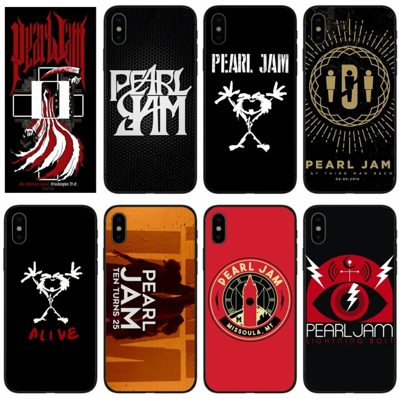

Pearl Jam Cover Soft Silicone black Phone Case For X XS XR XS Max Phone Case For iPhone 5 5S 5C SE 6 6plus 7 8 plus