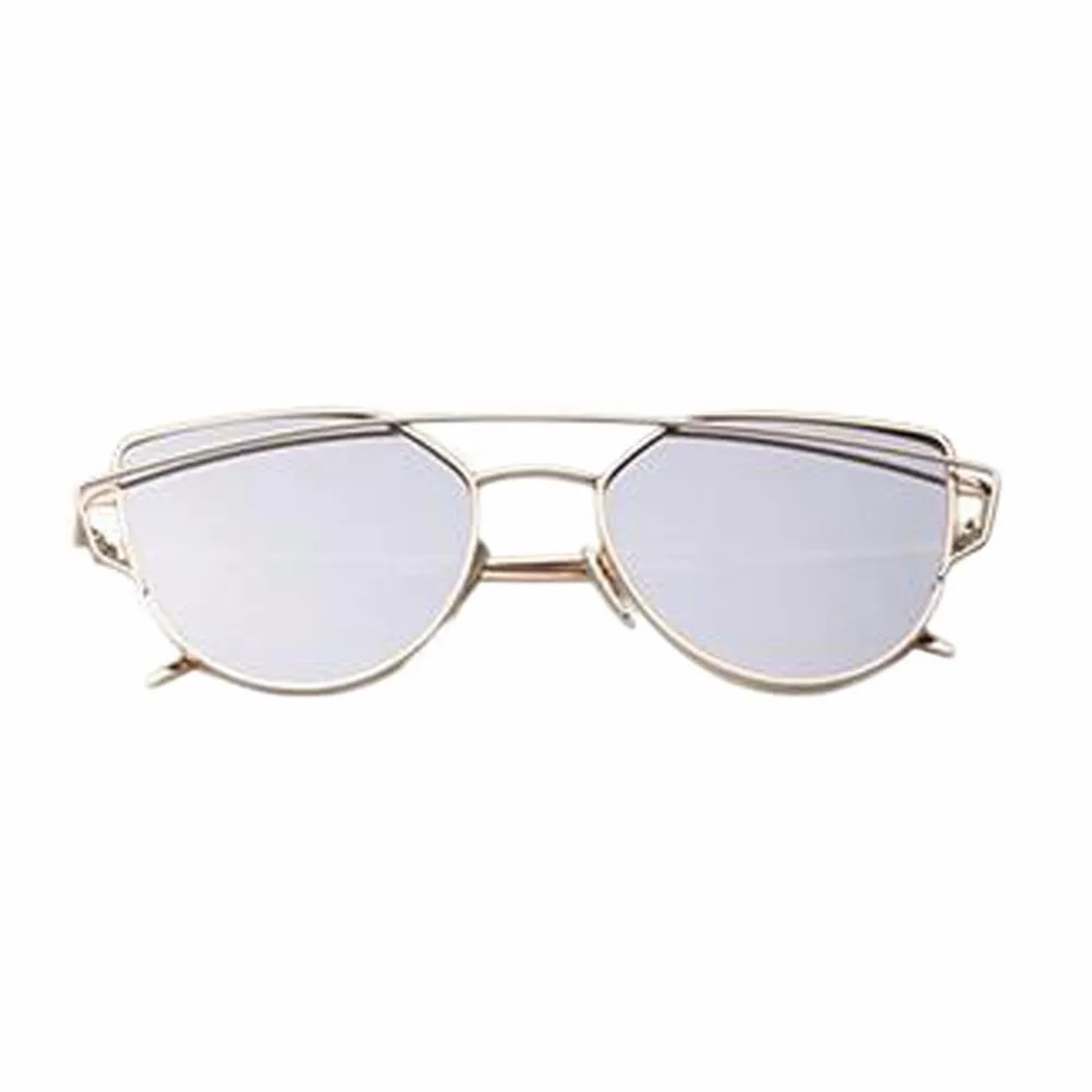 Женские солнцезащитные очки с отражающими линзами, металлическая оправа 14,3x14x5,2 см