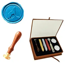 Винтаж логотип Волк на горы картину Свадебные приглашения Воск уплотнительное штамп Щупы для мангала ложка подарочная коробка комплект