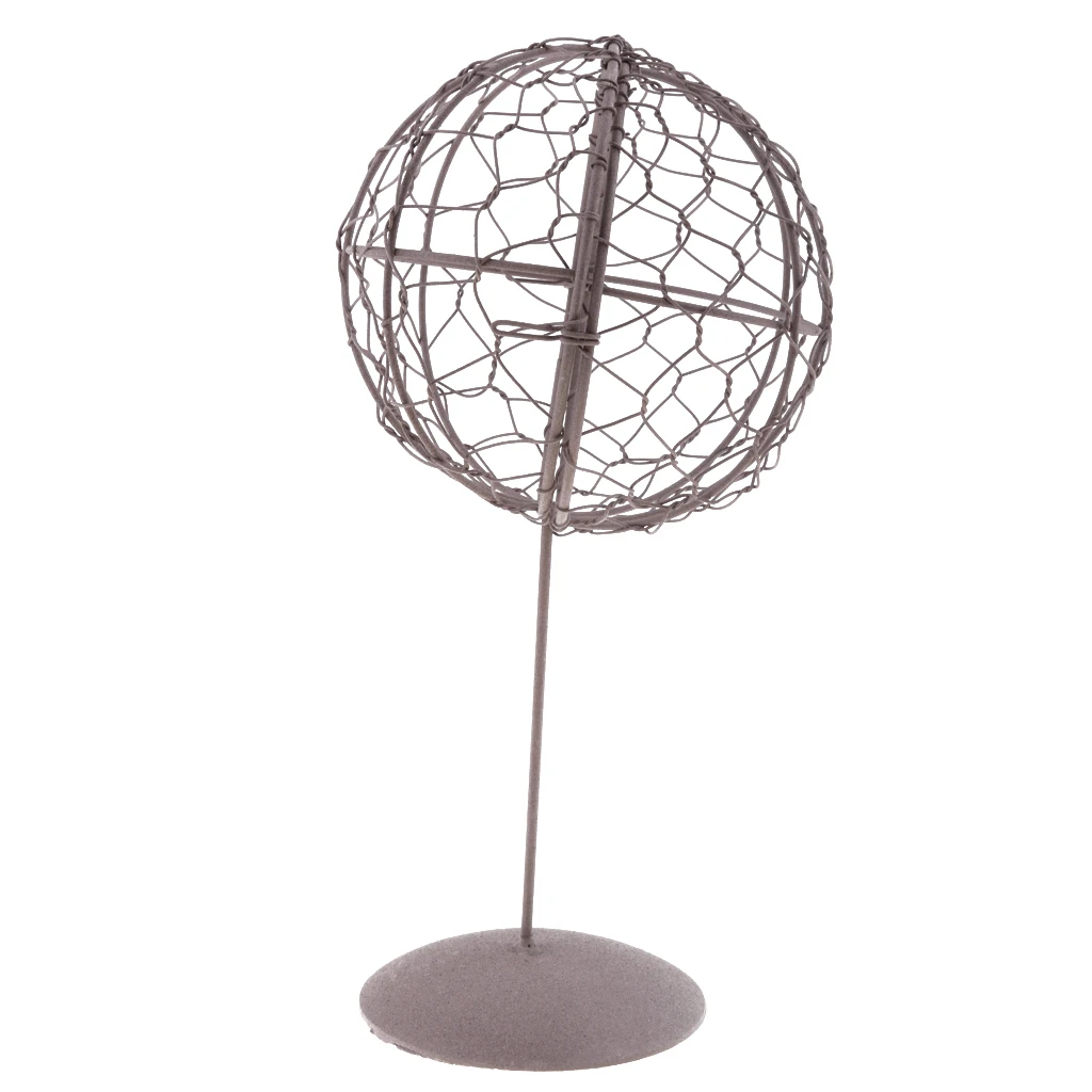 Rustic Iron Frame With Stand Ball Shape Succulent Pot Free Standing Pot 28cm