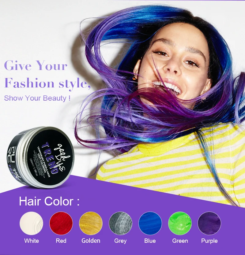 PURC Amazing Temporary Hair dye popular purple color and blue color