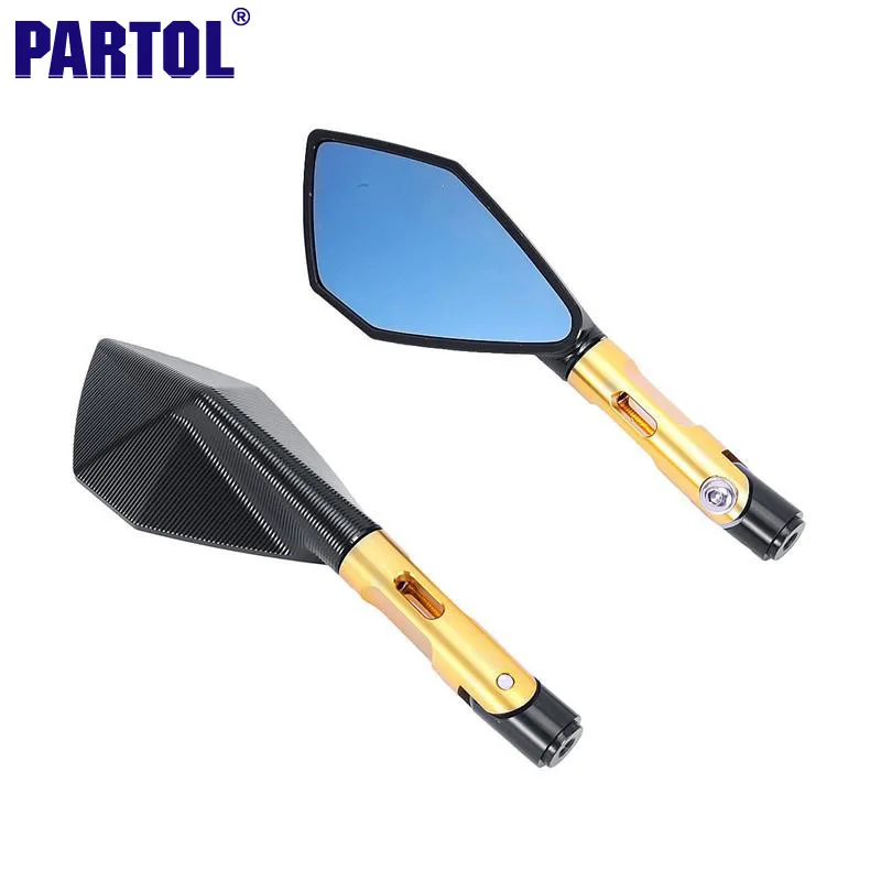Black & Gold CNC Motorcycle Rearview Mirrors Chopper Cruisers Side