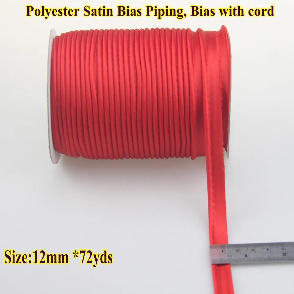 Free Shipping Polyester satin Bias cord tape, Piping tape, satin bias