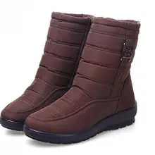 Зимние сапоги г., Брендовые женские зимние сапоги обувь для мам Нескользящие Водонепроницаемые гибкие женские модные повседневные сапоги размера плюс