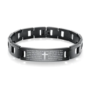 

Classic Spanish Bible Cross Men's Titanium Steel Bracelet