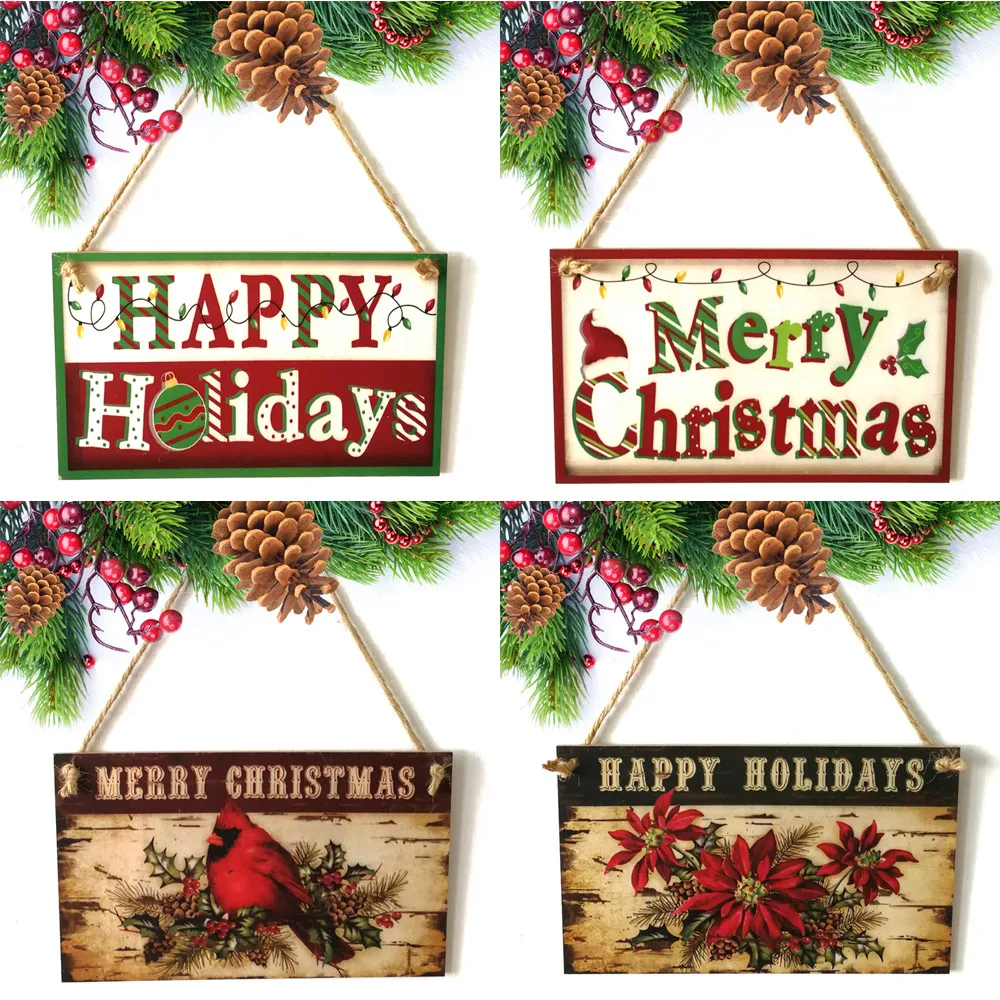 

Christmas Indoor And Outdoor Wood Hanging Door Decorations and Wall Signs Haunted House Decor For Home School Office Hot Sale#35