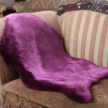 

MUZZI SHEEP shape faux fur Sheepskin Chair Cover Seat Pad Soft Carpet Hairy Plain Skin Fur Rugs Bedroom carpet Mat purple