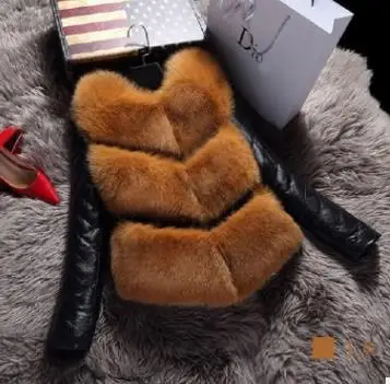 On yellow LZJ N высокое качество Новое высококачественное серебряное пальто из искусственного лисьего меха PU рукава популярное зимнее пальто из лисьего меха Большая куртка для доставки - Цвет: On yellow