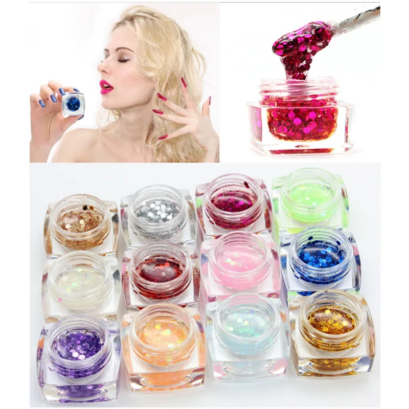 Glitter UV Builder Gel Nail Polish Large Glitter Nail Gel Polish Long